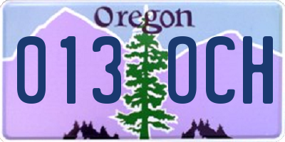 OR license plate 013OCH