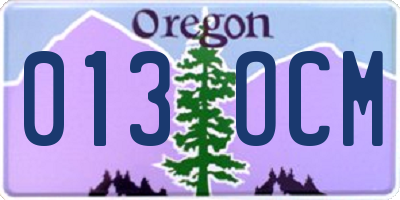 OR license plate 013OCM
