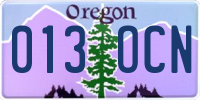 OR license plate 013OCN
