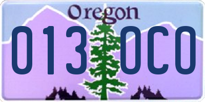 OR license plate 013OCO
