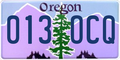 OR license plate 013OCQ