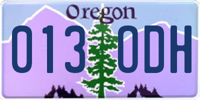 OR license plate 013ODH