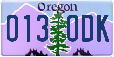 OR license plate 013ODK