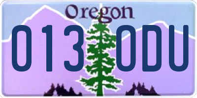 OR license plate 013ODU