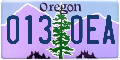 OR license plate 013OEA