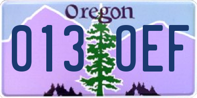 OR license plate 013OEF