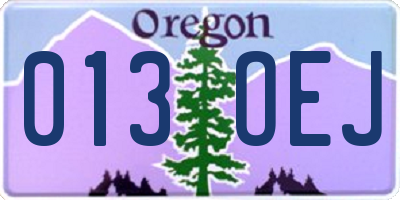 OR license plate 013OEJ