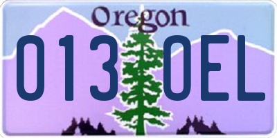 OR license plate 013OEL
