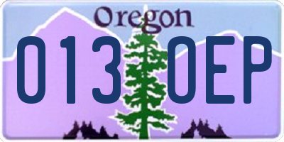 OR license plate 013OEP