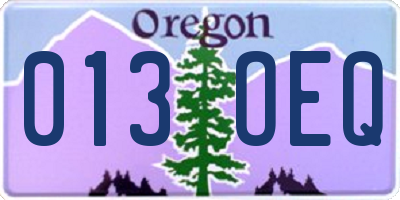 OR license plate 013OEQ
