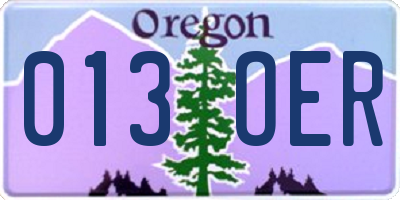 OR license plate 013OER