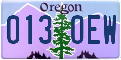 OR license plate 013OEW