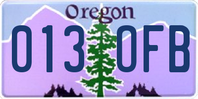 OR license plate 013OFB