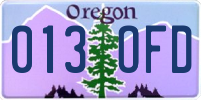 OR license plate 013OFD