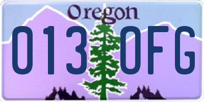 OR license plate 013OFG