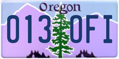 OR license plate 013OFI