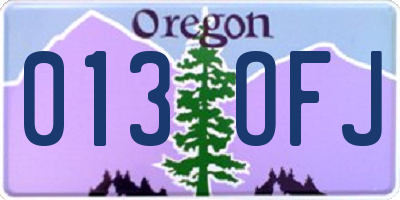 OR license plate 013OFJ