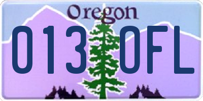 OR license plate 013OFL
