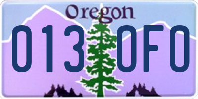 OR license plate 013OFO