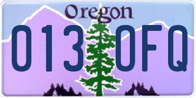 OR license plate 013OFQ