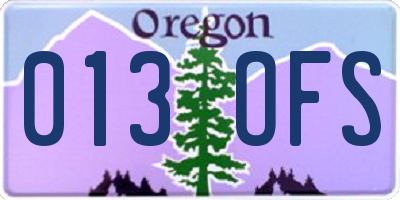 OR license plate 013OFS