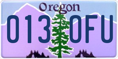 OR license plate 013OFU