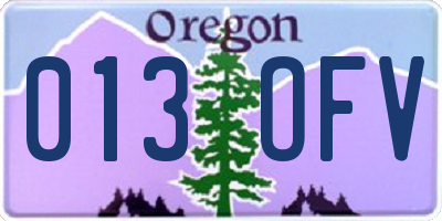 OR license plate 013OFV