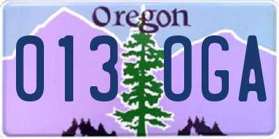 OR license plate 013OGA