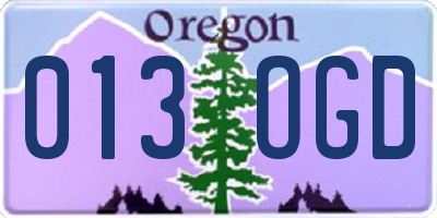 OR license plate 013OGD