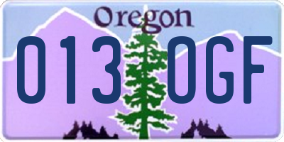 OR license plate 013OGF