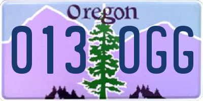 OR license plate 013OGG