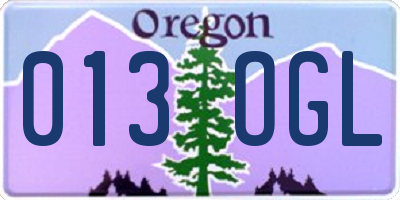 OR license plate 013OGL