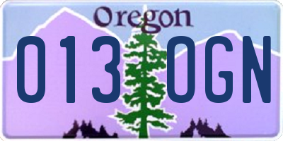 OR license plate 013OGN