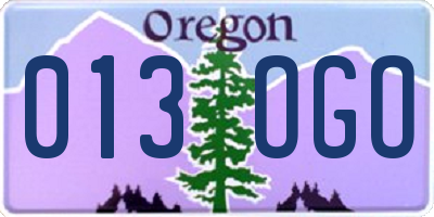 OR license plate 013OGO