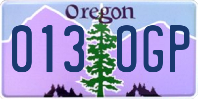 OR license plate 013OGP