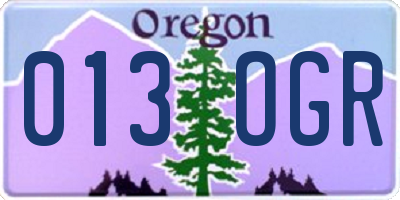 OR license plate 013OGR