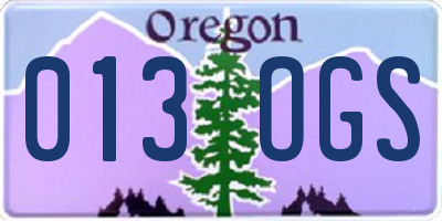 OR license plate 013OGS
