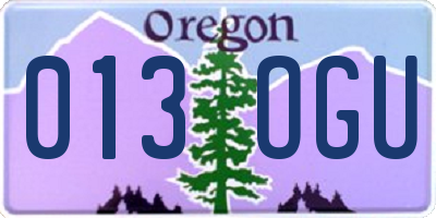 OR license plate 013OGU