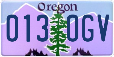 OR license plate 013OGV
