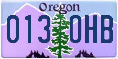 OR license plate 013OHB