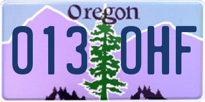 OR license plate 013OHF
