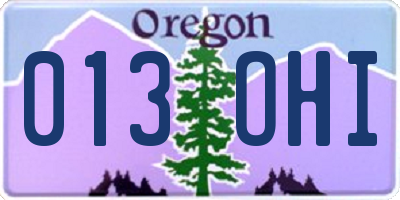 OR license plate 013OHI
