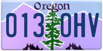 OR license plate 013OHV
