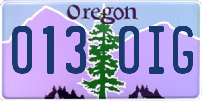 OR license plate 013OIG