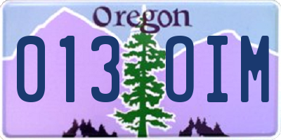 OR license plate 013OIM
