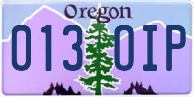 OR license plate 013OIP