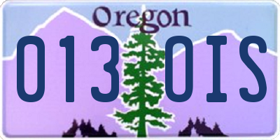 OR license plate 013OIS