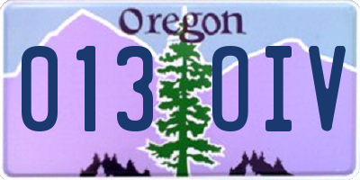 OR license plate 013OIV