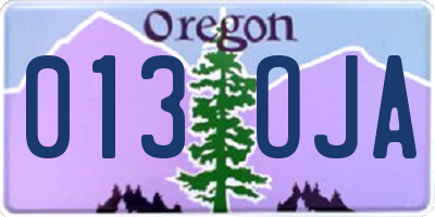 OR license plate 013OJA