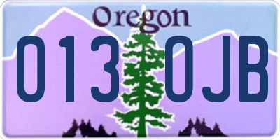OR license plate 013OJB